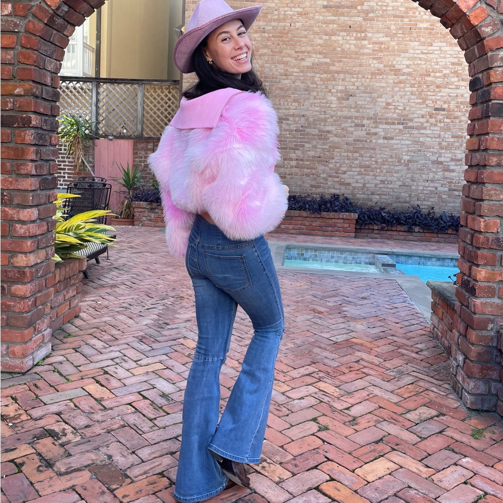 Urban Outfitters Pink Faux Fur Jacket